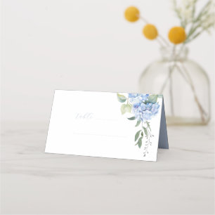 Carte De Placement Elégante table Mariage moderne Blue Hydrangea