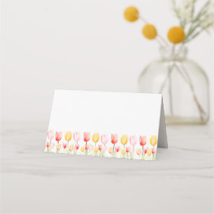 Carte De Placement Élégante Tulipe d'été rose rouge et jaune