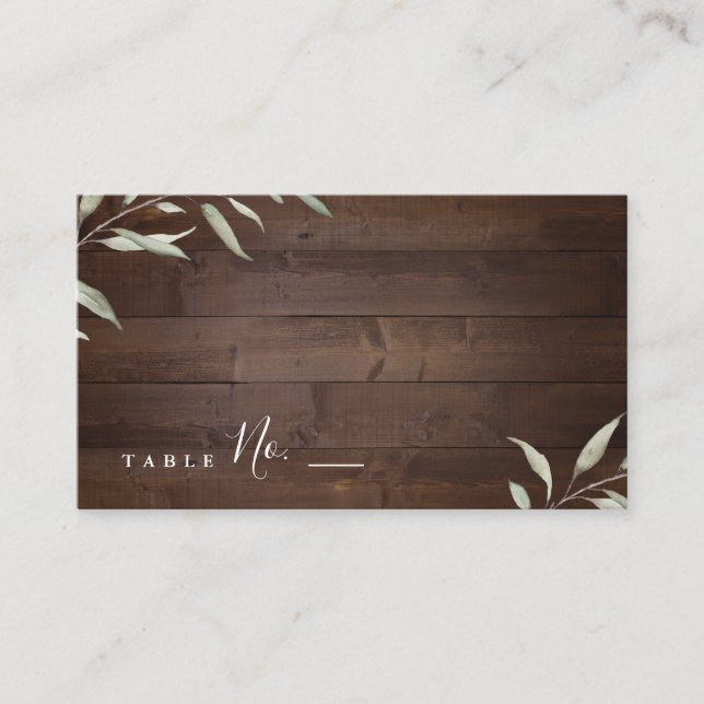 Carte De Placement Élégante verdure grange bois comté mariage rustiqu (Devant)