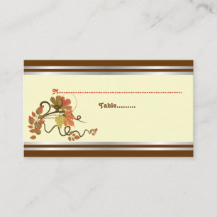 Carte De Placement Elégante vigne de raisin, automne laisse mariage c