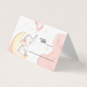 Carte de placement Eléphant rose
