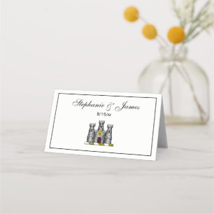 Carte De Placement Emblème de Château Héraldique Vintage Blason Armoi