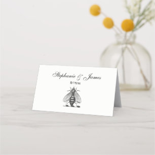 Carte De Placement Emblème de l'abeille Vintage héraldique de Preppy