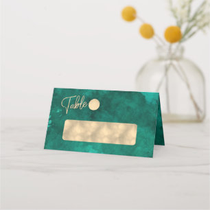 Carte De Placement Emerald Green Aquarelle & Gold Numéro de table