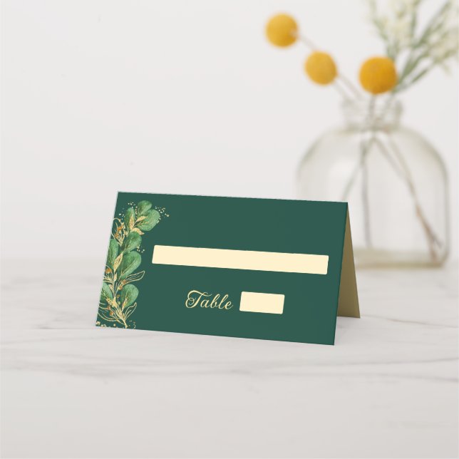 Carte De Placement Emerald Green et or Jewel Mariage (Devant)
