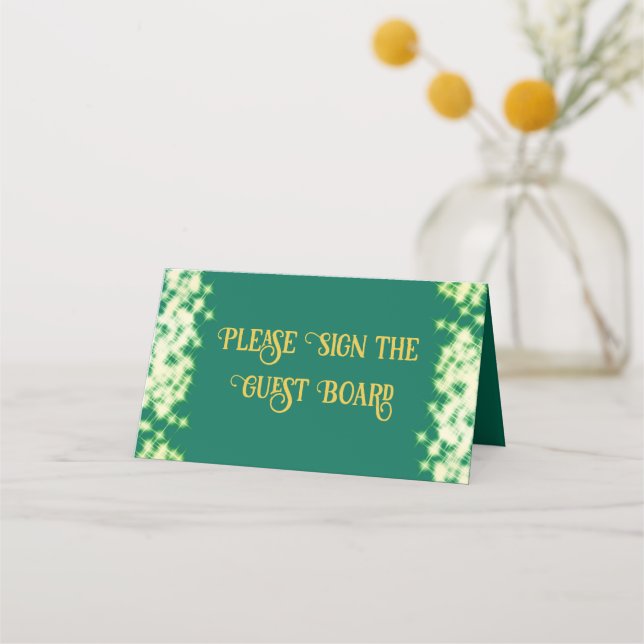 Carte De Placement Émeraude Vert émeraude Quinceañera espagnol (Dos)