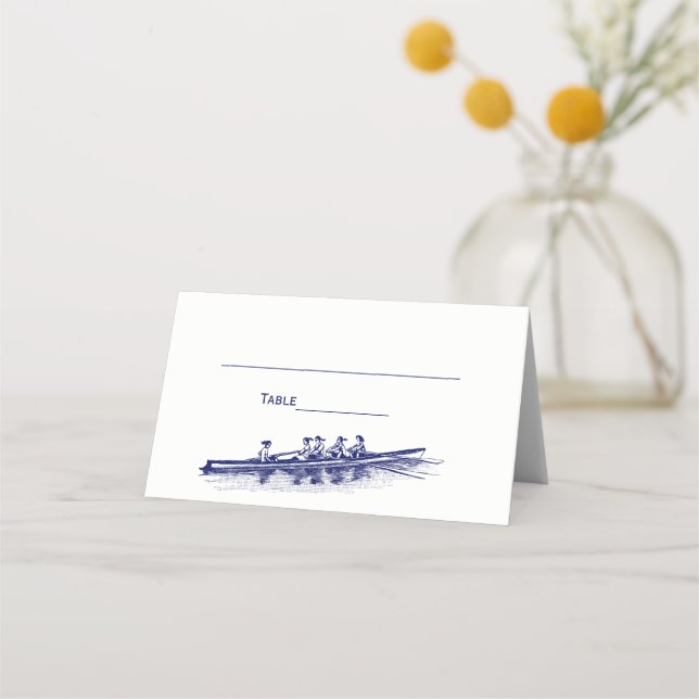 Carte De Placement Équipe de sports nautiques féminine Blue Rowing Ro (Devant)