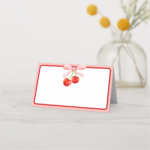 Carte De Placement Étiquette alimentaire Coquette Cherry Blank ou