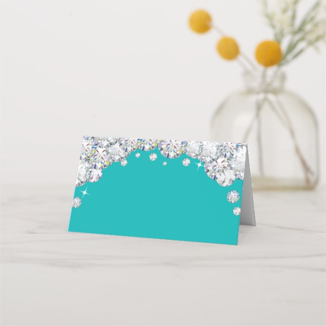 Carte De Placement Étiquette alimentaire pailletée de diamant sarcell (Devant)