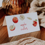 Carte De Placement Étiquette alimentaire pour pommes aquarelle<br><div class="desc">Tente culinaire à thème Apple avec espace vide pour pouvoir écrire des articles à la main sur cette carte.</div>