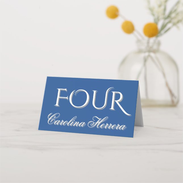 Carte De Placement Étiquette de nom et numéro d'invité en écriture él (Dos)