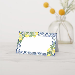 Carte De Placement Étiquette de nourriture méditerranéenne au citron 