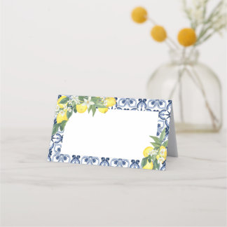 Carte De Placement Étiquette de nourriture méditerranéenne au citron 