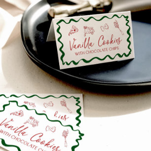 Carte De Placement Étiquette de nourriture pour buffet de fête de piz