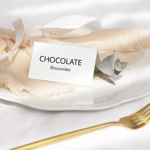 Carte De Placement Étiquettes de buffet de nourriture de calligraphie