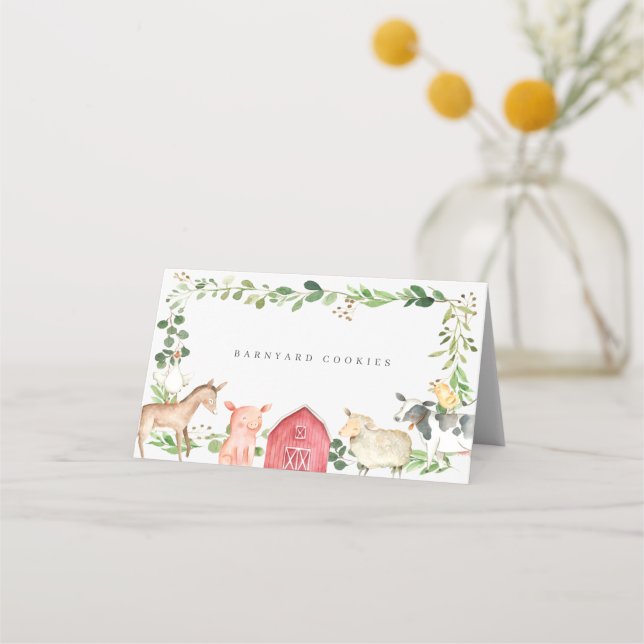 Carte De Placement Étiquettes de nourriture pour buffet d'animaux de  (Devant)