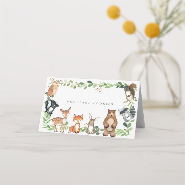 Carte De Placement Étiquettes de nourriture pour buffet de forêt (Devant)
