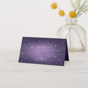 Carte De Placement Étoiles de Halloween pliées vintage violet délavé