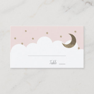 Carte De Placement Étoiles et croissant Lune Rose fille
