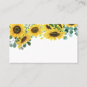 Carte De Placement Eucalyptus aquarelle et Mariage de tournesols