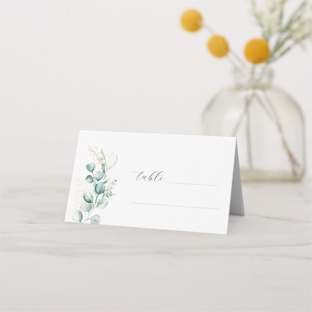 Carte De Placement Eucalyptus Rustic Greenery Mariage (Devant)