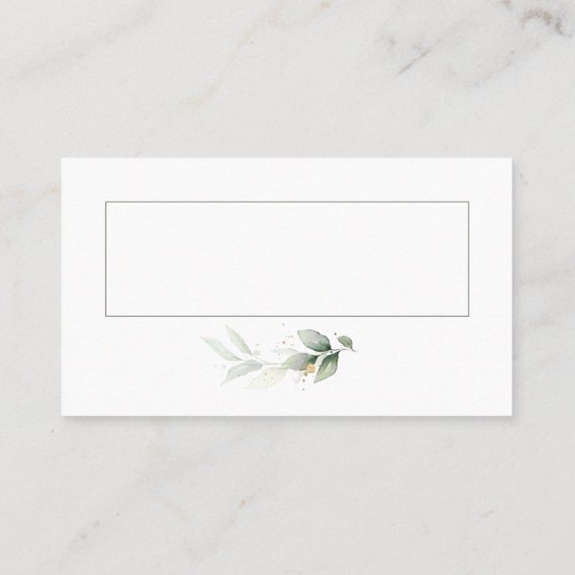 Carte De Placement Eucalyptus sage vert or mariage save the date p (Dos)