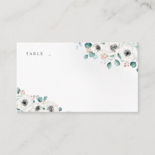 Carte De Placement Eucalyptus Verdure anémonique floral rustique mari
