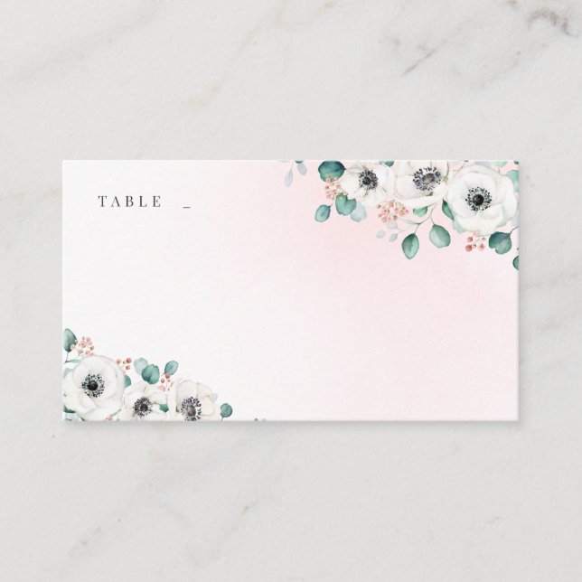 Carte De Placement Eucalyptus Verdure anémonique floral rustique mari (Devant)