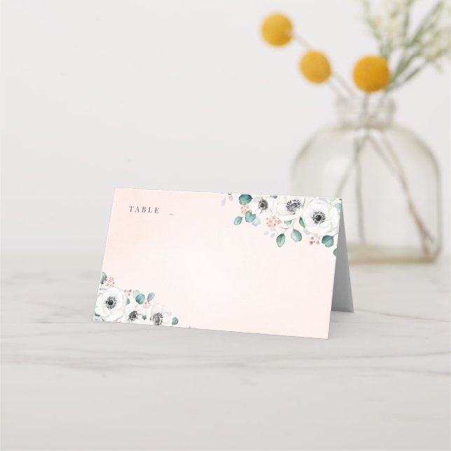 Carte De Placement Eucalyptus Verdure anémonique floral rustique mari (Devant)