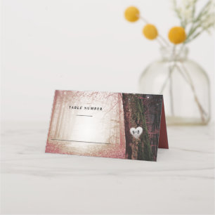 Carte De Placement Evermore Forêt enchantée Numéro de table rose