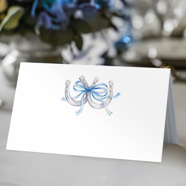Carte De Placement Faire-part de mariage à l'aquarelle ruban bleu de  (Créateur téléchargé)