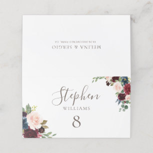 Carte De Placement Fancy Classic Fleurs Mariage