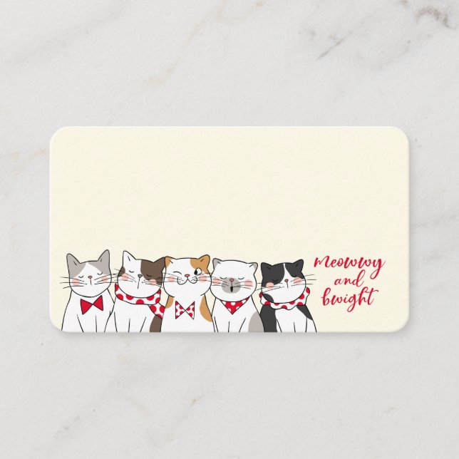 Carte De Placement Fantaisie Chats Saison Être Joyeux Vacances (Devant)