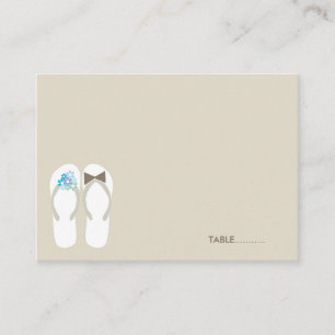Carte De Placement fatfatit Beach Aqua Flip Flops Guest Place Card