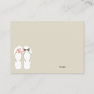 Carte De Placement fatfatit Beach Pink Flip Flops Guest Place Card