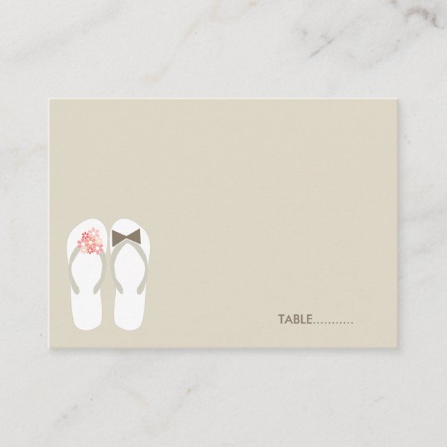 Carte De Placement fatfatit Beach Pink Flip Flops Guest Place Card (Devant)