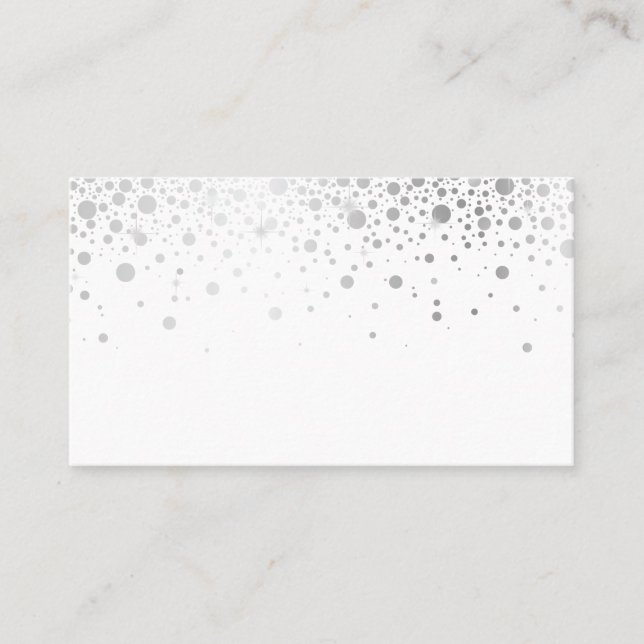 Carte De Placement Faux confettis en forme de points en feuille d'arg (Devant)