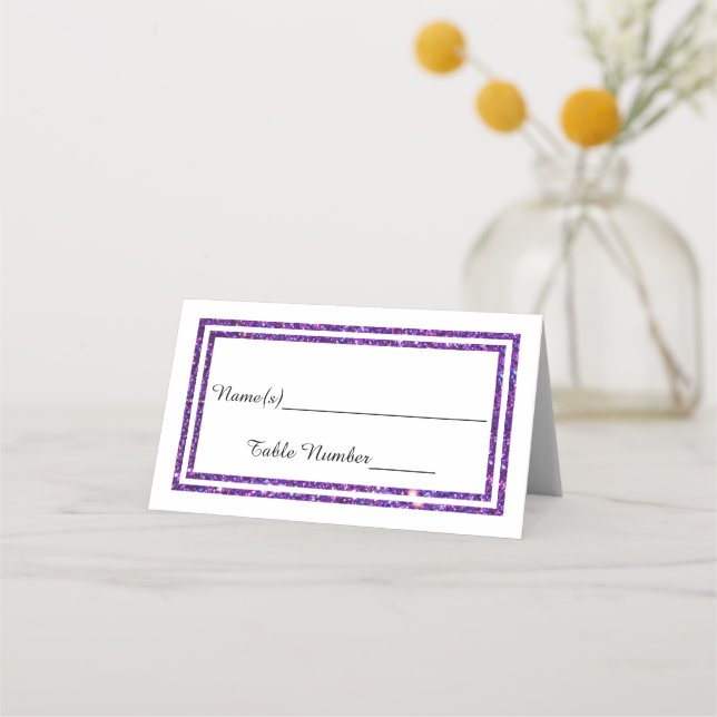 Carte De Placement Faux Double Purple Parties scintillant Trier - Car (Devant)