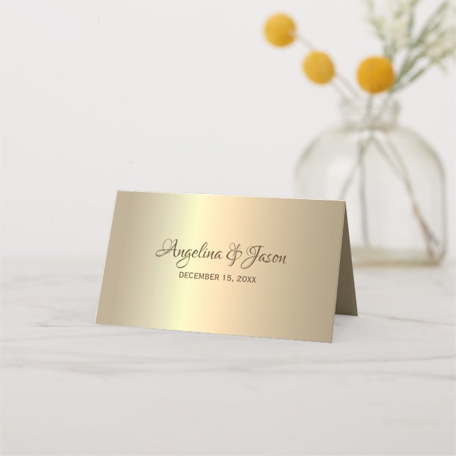 Carte De Placement Faux Mariage Or (Dos)