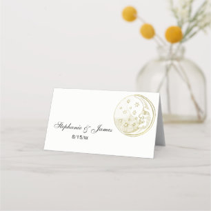 Carte De Placement Faux Or L'Homme dans la Lune