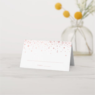 Carte De Placement Faux Rose Gold Foil Confetti Dots Élégant Mariage