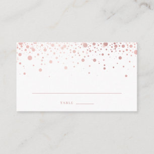 Carte De Placement Faux Rose Gold Foil Confetti Dots Élégant Mariage