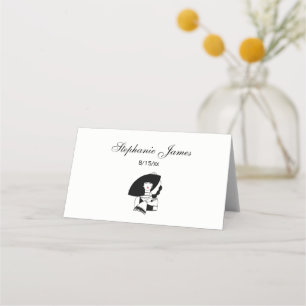 Carte De Placement Femme Art Déco au grand chapeau gants RL