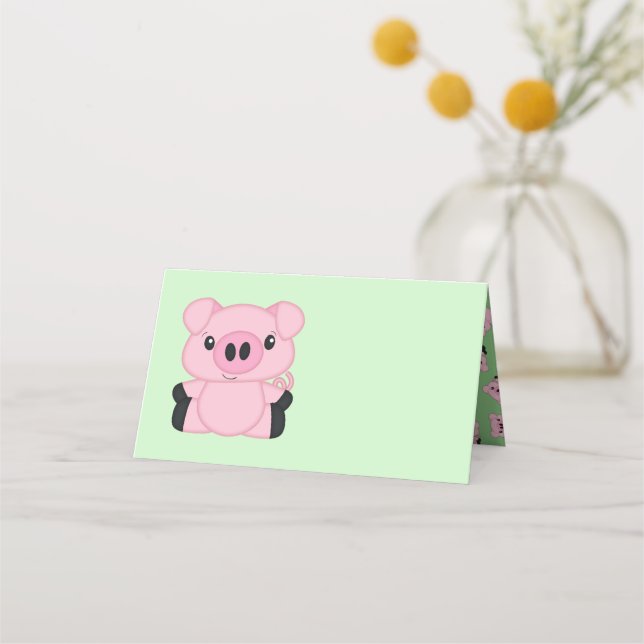 Carte De Placement Ferme de Baby shower de porc (Devant)