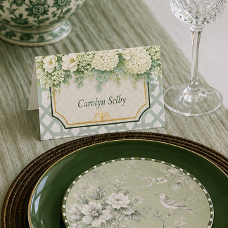 Carte De Placement Fête de Jardin Élégante et Intemporelle