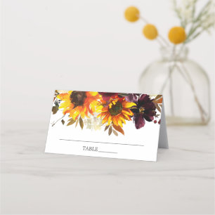 Carte De Placement Fête de l'mariée florale du bouquet d'automne