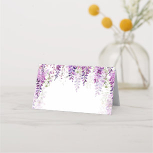 Carte De Placement Fête de mariage en aquarelle violette Wisteria