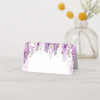 Carte De Placement Fête de mariage en aquarelle violette Wisteria