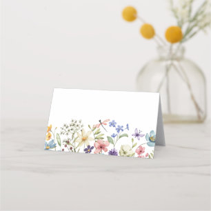 Carte De Placement Fête de Mariage Florale Moderne de Fleurs Sauvages
