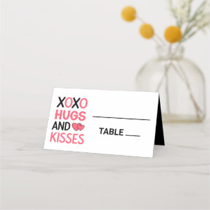 Carte De Placement Fête des mariées de baisers XOXO Hugs Mariage noir